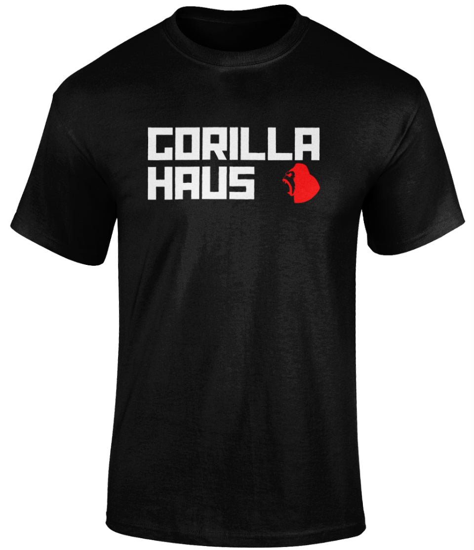 Black/White/Red Gorilla Haus Mixed Martial Arts slogan T-shirt