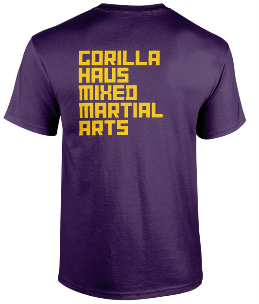 PURPLE Gorilla Haus Mixed Martial Arts slogan T-shirt