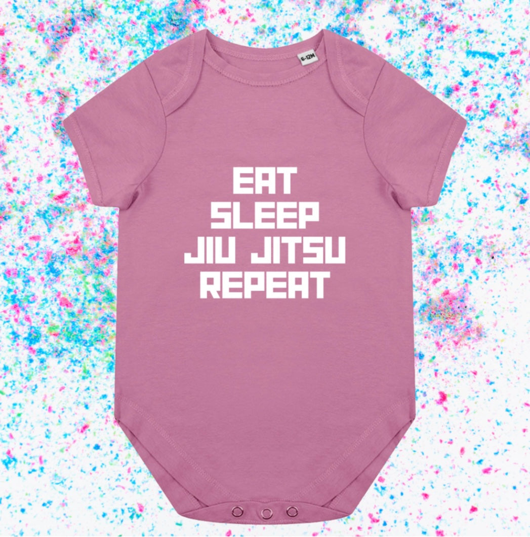 Eat Sleep Jiu Jitsu Repeat - Baby Romper Vest - Ideal for any MMA baby