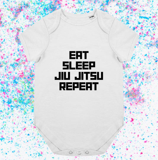 Eat Sleep Jiu Jitsu Repeat - Baby Romper Vest - Ideal for any MMA baby
