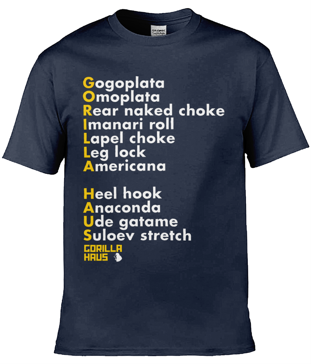 The Submission Tee - Navy | BJJ & MMA Graphic T-Shirt | Gorilla Haus (Copy)