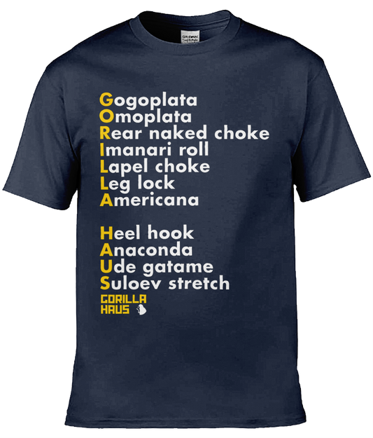 The Submission Tee - Navy | BJJ & MMA Graphic T-Shirt | Gorilla Haus (Copy)