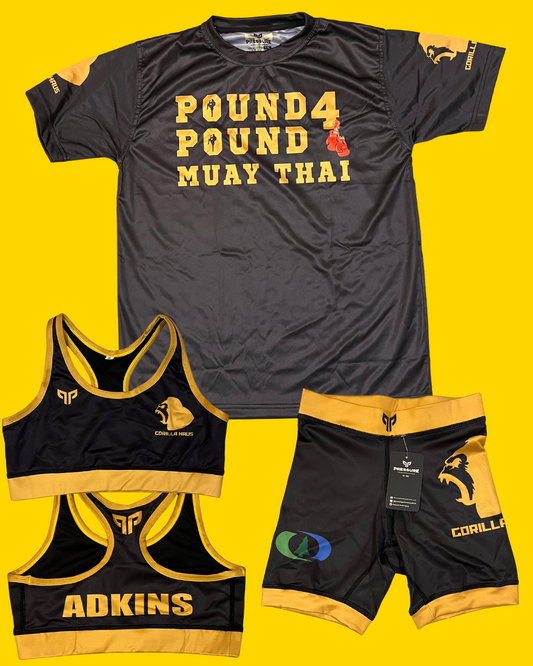 Womens Custom walk out fight kit - shorts, sports bra top and T-shirt